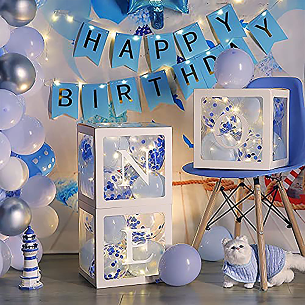 ONE Balloons Box Clear Gift Boxes Gift Birthday Baby Shower Party AU - image9
