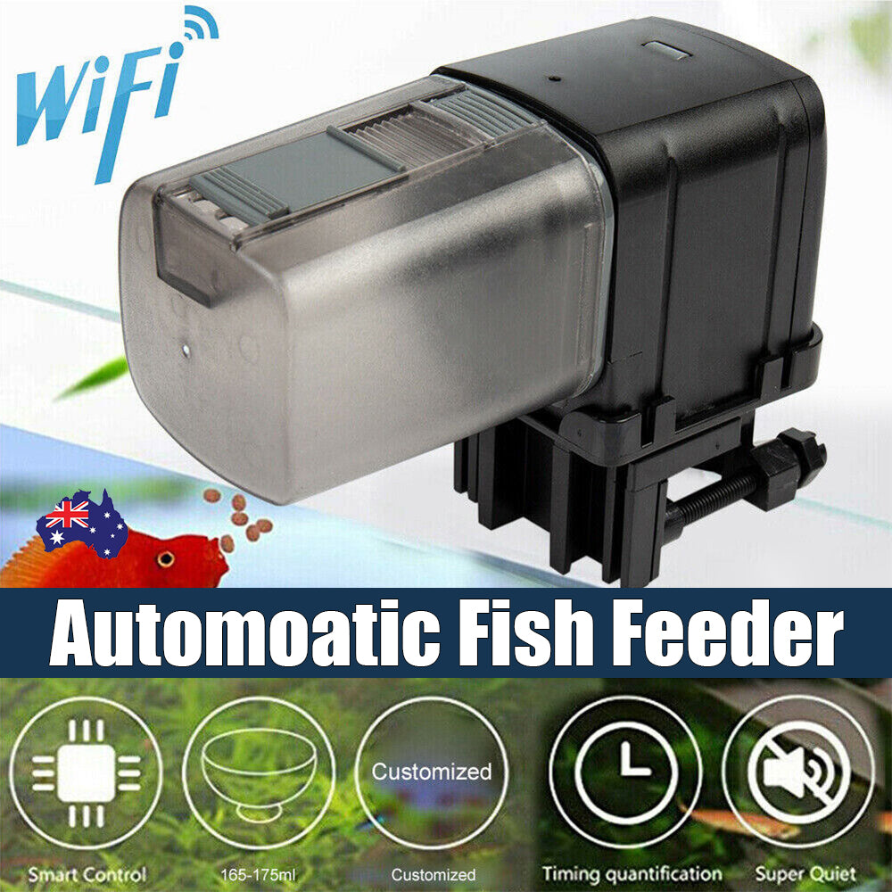 WiFi Automatic Fish Food Feeder Pet Feeding Aquarium Tank Pond Dispenser USB - image4