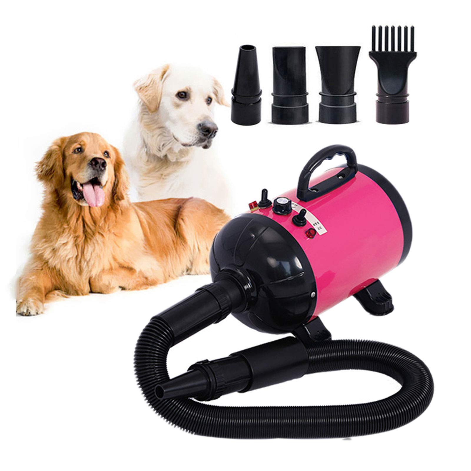 2800W Dog Dryer High Velocity Pet Dog Pet Blow Dryer Adjustable Speed 4 Nozzles - image2