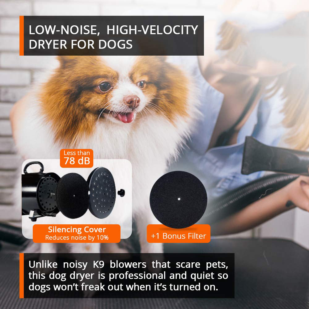 2800W Dog Dryer High Velocity Pet Dog Pet Blow Dryer Adjustable Speed 4 Nozzles - image8