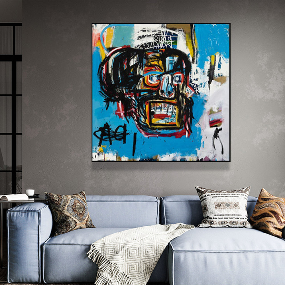 50cmx50cm Blue Head Black Frame Canvas Wall Art - image3