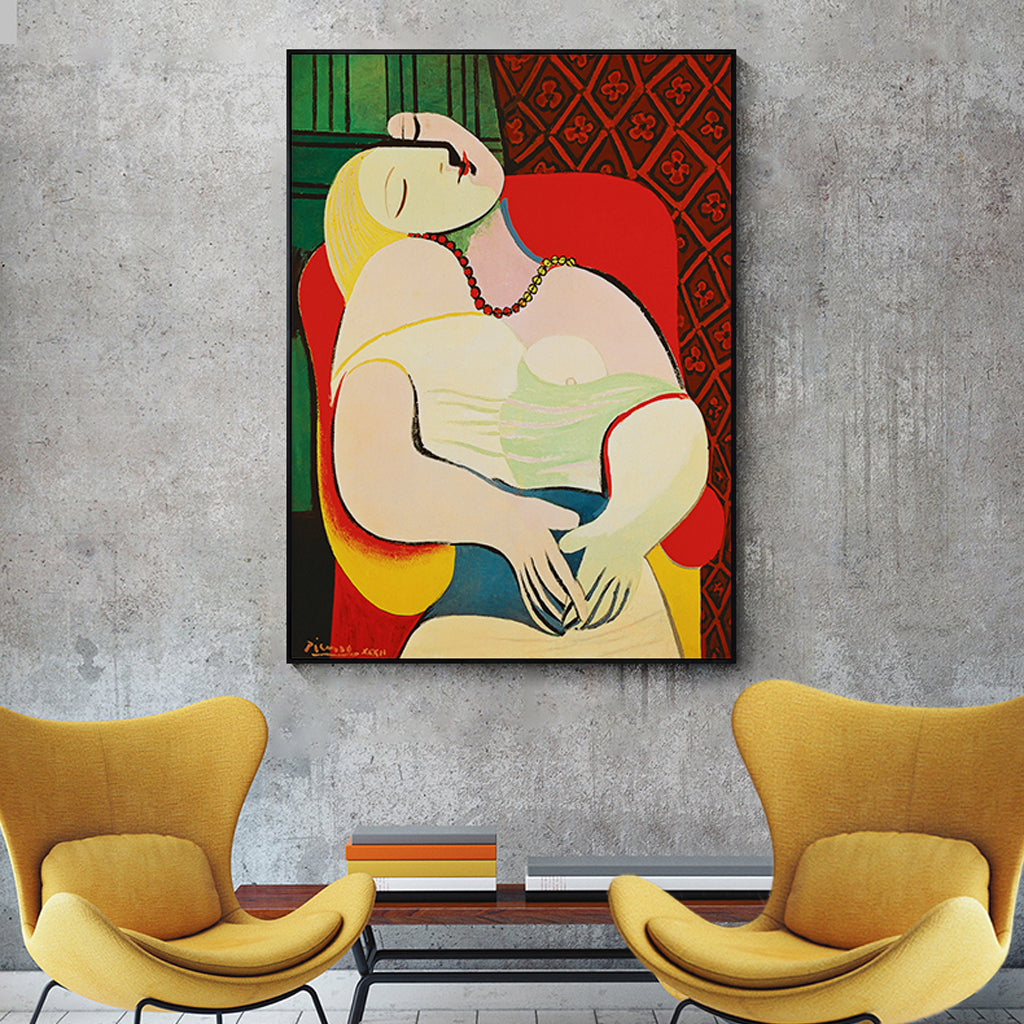 50cmx70cm The dream by Pablo Picasso Gold Frame Canvas Wall Art - image2