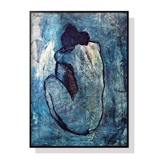 50cmx70cm Blue Nude by Pablo Picasso Black Frame Canvas Wall Art - image1