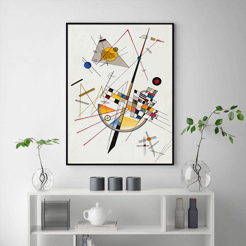 60cmx90cm Delicate Tension By Wassily Kandinsky Black Frame Canvas Wall Art - image4