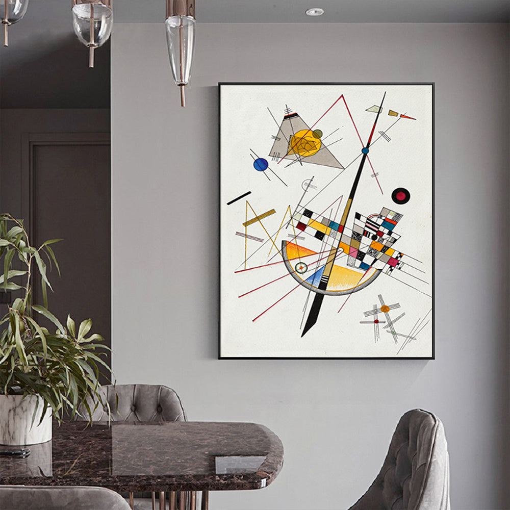 60cmx90cm Delicate Tension By Wassily Kandinsky Black Frame Canvas Wall Art - image3