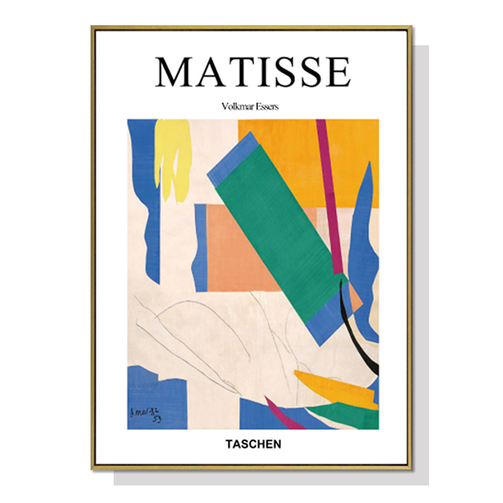 70cmx100cm Abstract colour by Henri Matisse Gold Frame Canvas Wall Art - image1