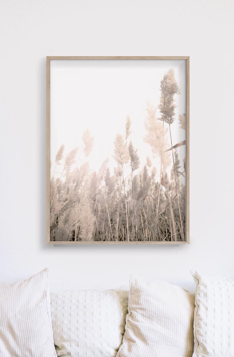 50cmx70cm Pampas Grass 2 Sets Wood Frame Canvas Wall Art - image4