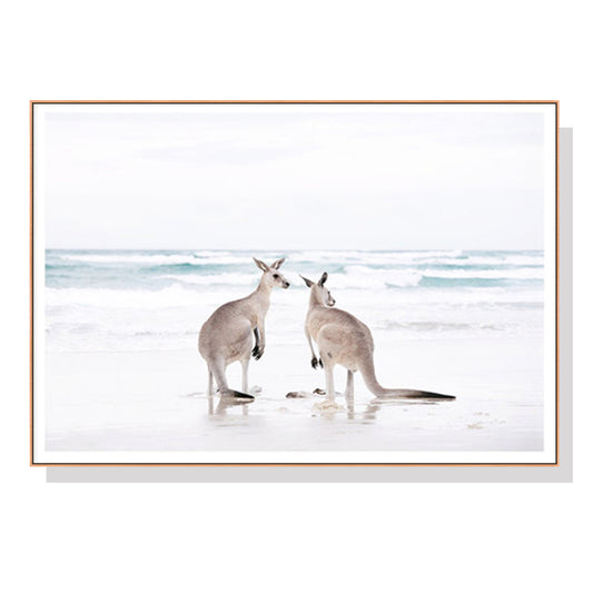 50cmx70cm Kangaroo Wood Frame Canvas Wall Art - image1