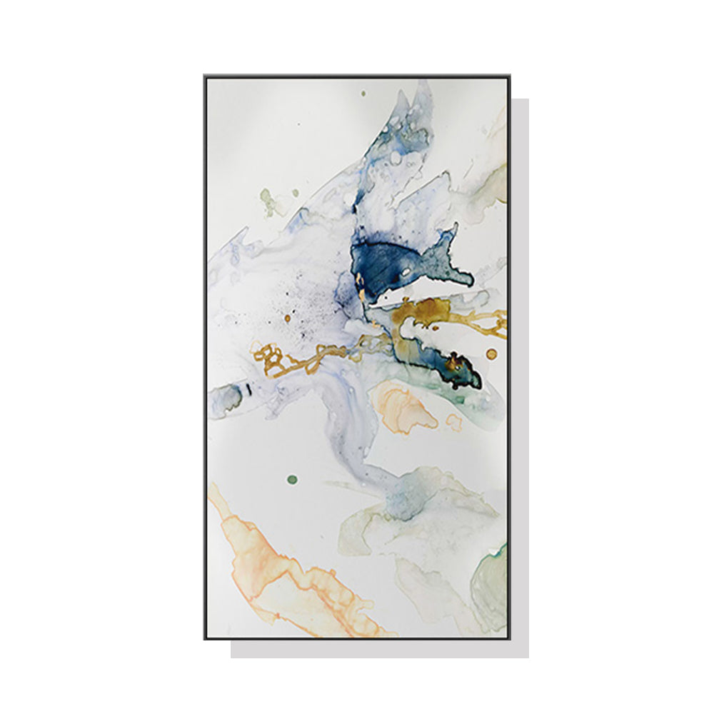 40cmx80cm Abstract Watercolour Style Black Frame Canvas Wall Art - image1