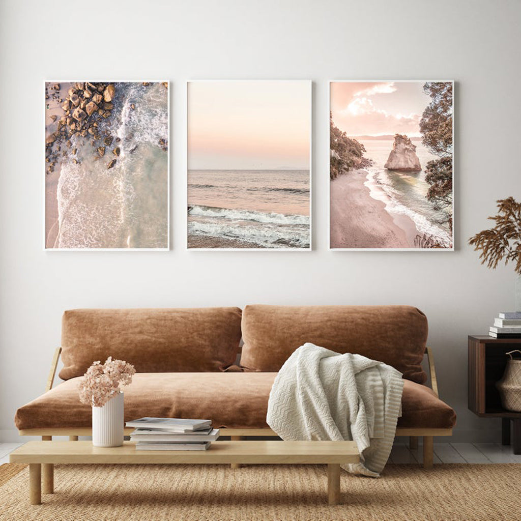 50cmx70cm Amazing Newzealand 3 Sets White Frame Canvas Wall Art - image2