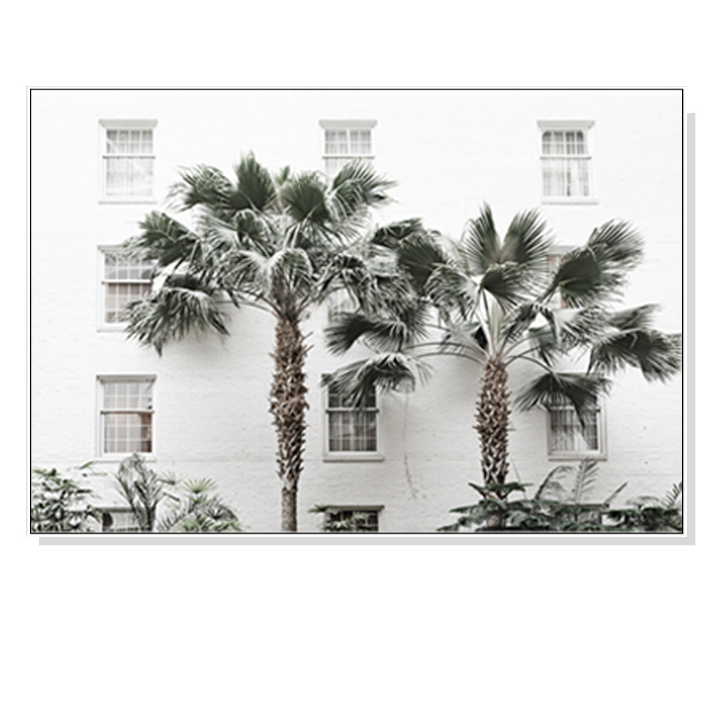 50cmx70cm Palm Tree White Frame Canvas Wall Art - image1