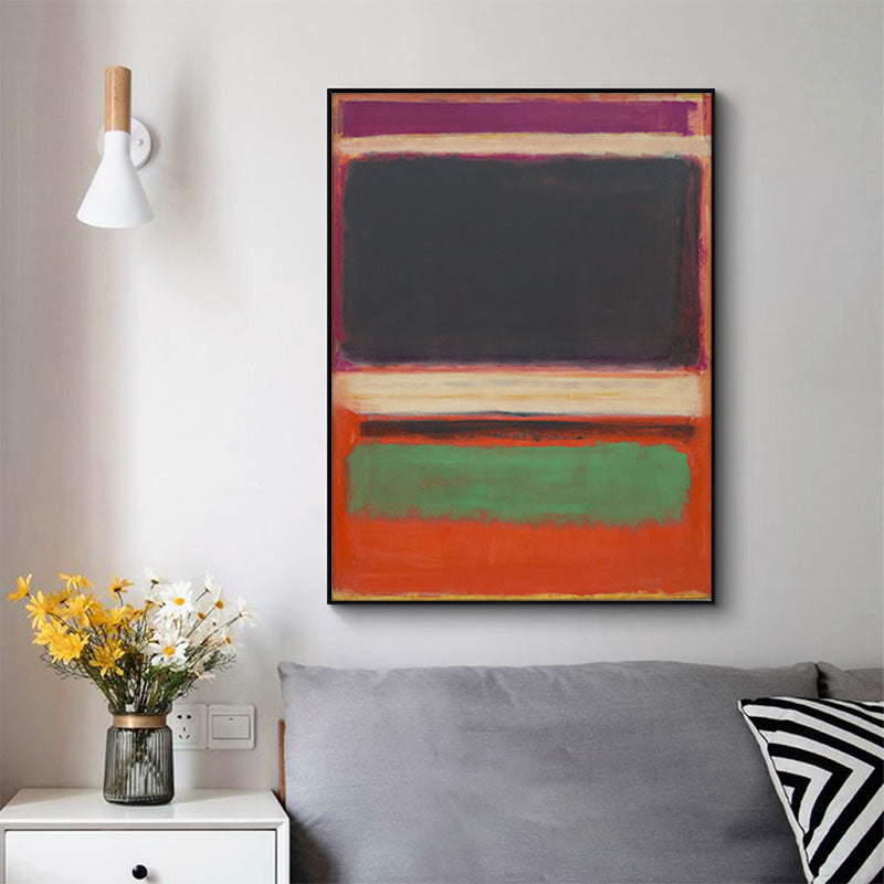 60cmx90cm Black Orange Green By Mark Rothko Black Frame Canvas Wall Art - image2