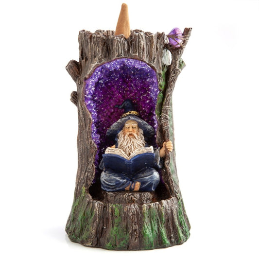 Wizard in Geode Tree LED Backflow Incense Burner - image1