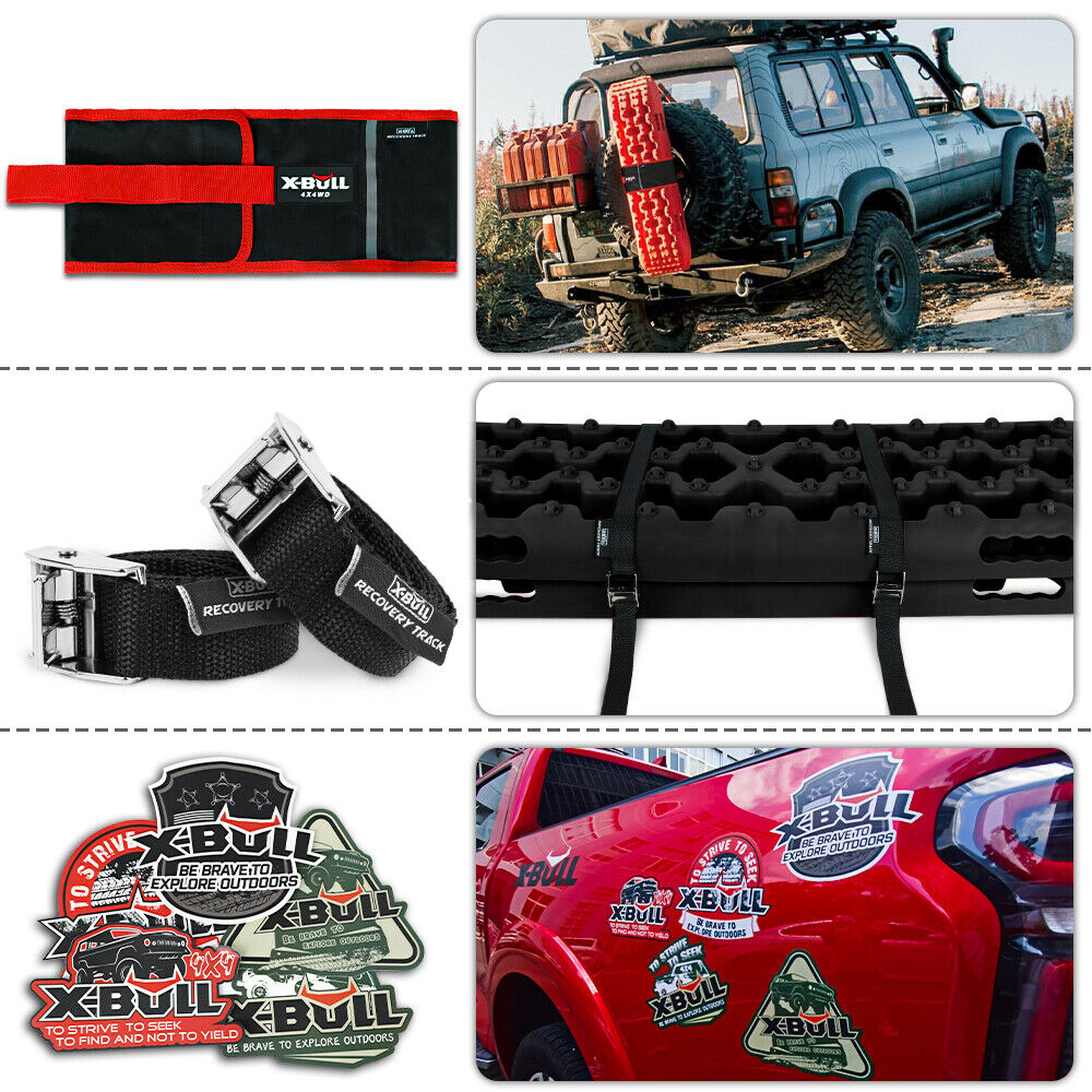 X-BULL Recovery tracks kit Boards 4WD strap mounting 4x4 Sand Snow Car qrange GEN3.0 6pcs OLIVE - image2
