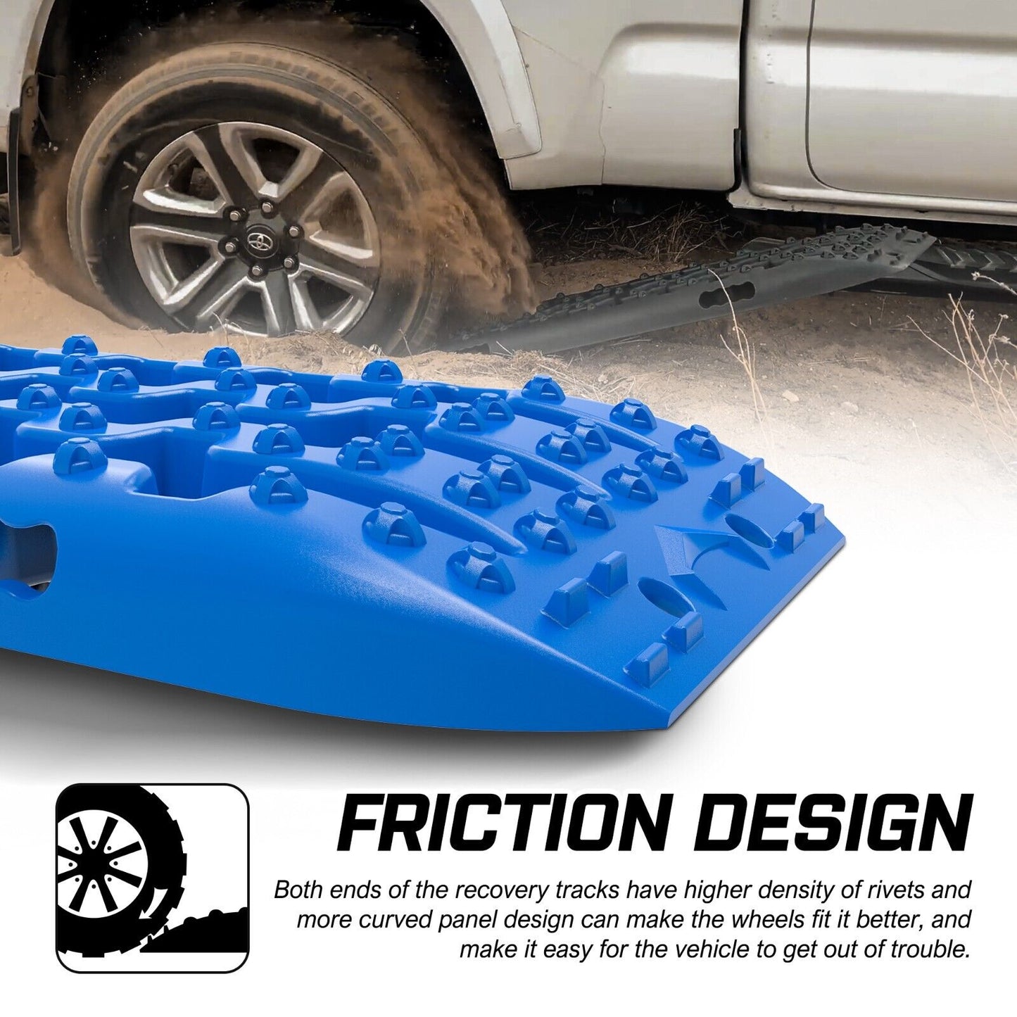 X-BULL Recovery tracks kit Boards 4WD strap mounting 4x4 Sand Snow Car qrange GEN3.0 6pcs blue - image9