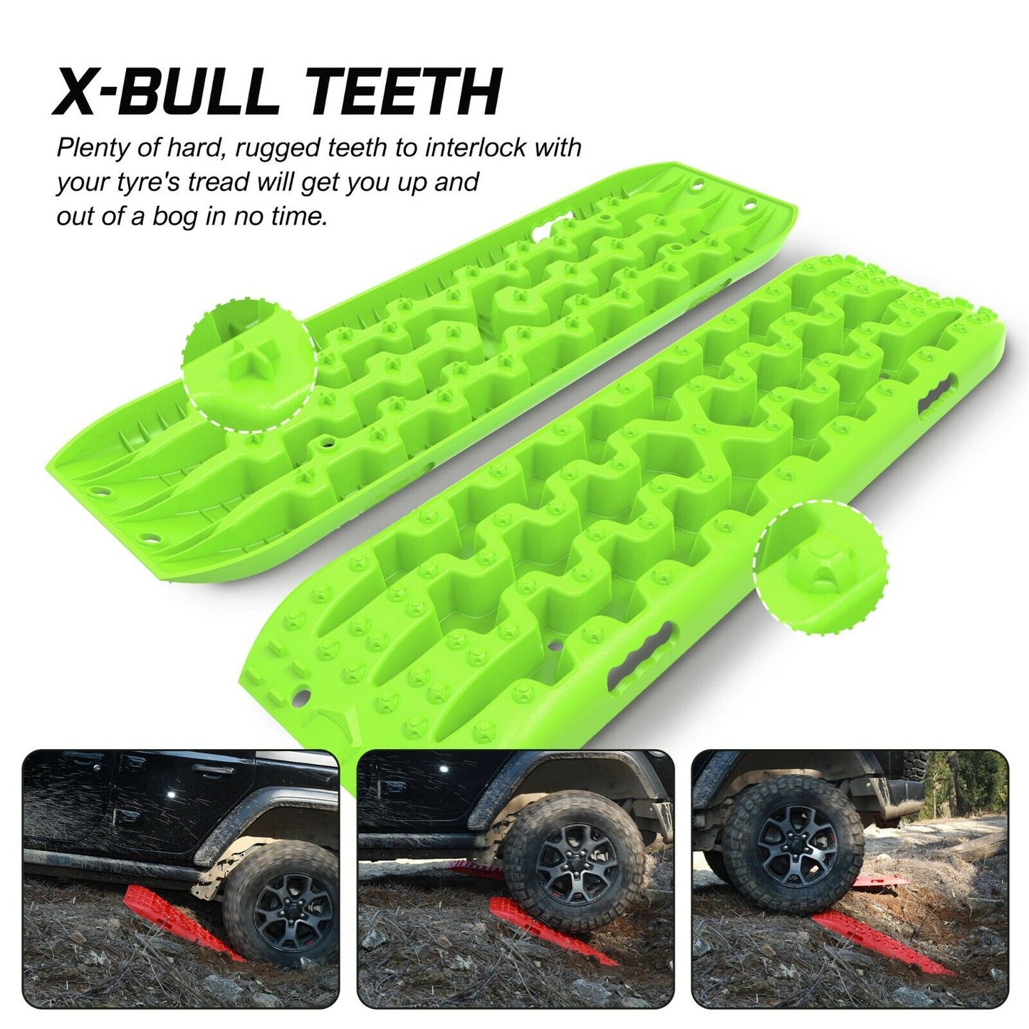 X-BULL Recovery tracks kit Boards Sand Mud Trucks 6pcs strap mounting 4x4 Sand Snow Car green GEN3.0 - image6