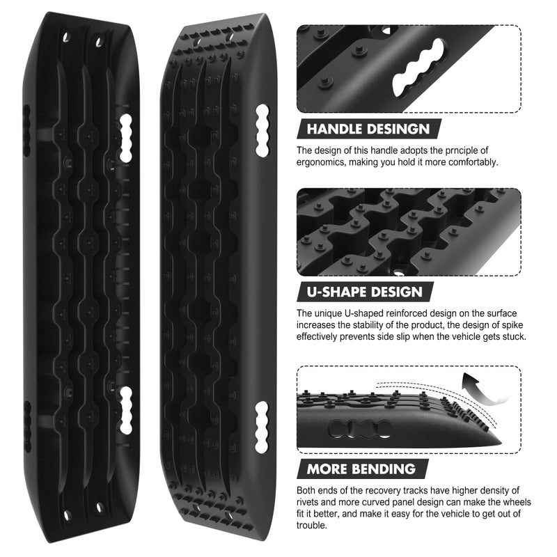 X-BULL KIT1 Recovery track Board Traction Sand trucks strap mounting 4x4 Sand Snow Car BALCK - image4