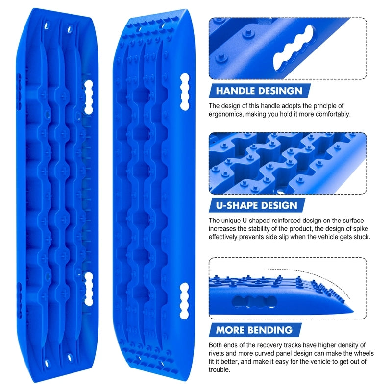 X-BULL KIT1 Recovery track Board Traction Sand trucks strap mounting 4x4 Sand Snow Car BLUE - image6