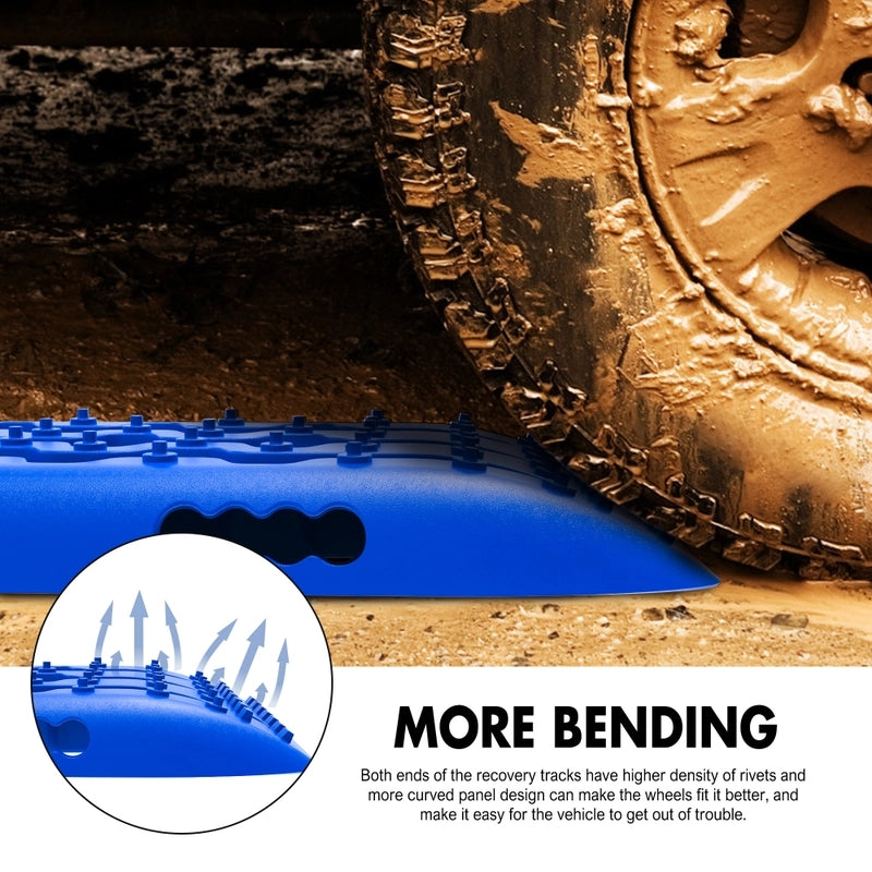 X-BULL KIT1 Recovery track Board Traction Sand trucks strap mounting 4x4 Sand Snow Car BLUE - image10