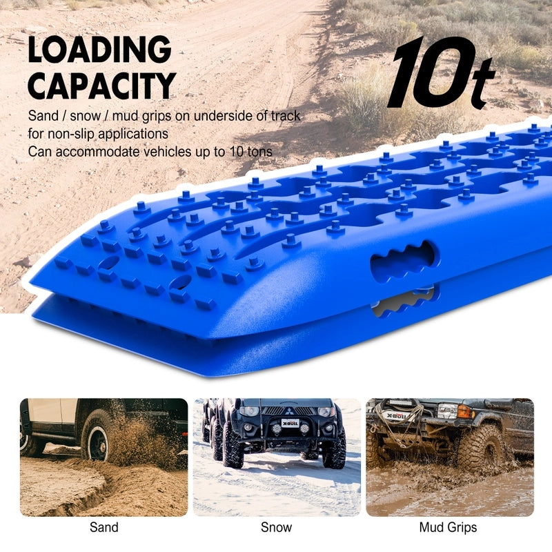 X-BULL KIT1 Recovery track Board Traction Sand trucks strap mounting 4x4 Sand Snow Car BLUE - image5