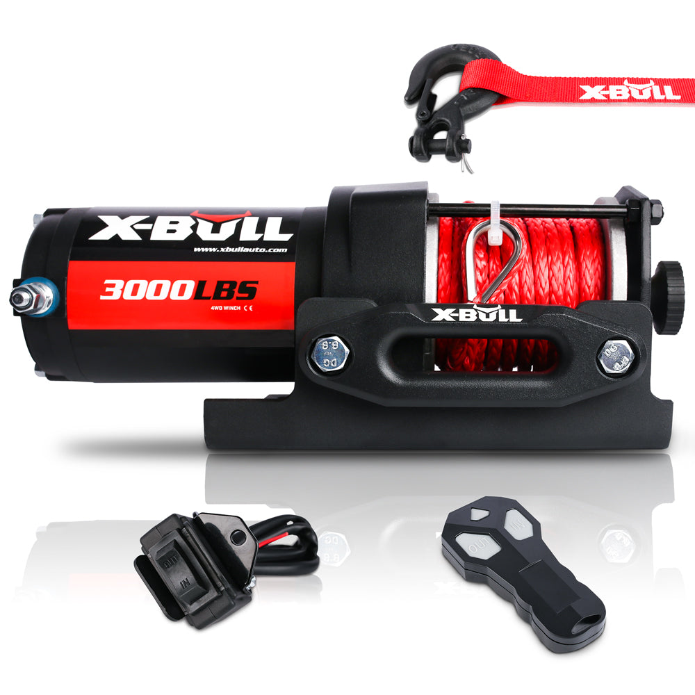 Electric Winch 12V Wireless 3000lbs/1360kg Synthetic Rope BOAT ATV 4WD - image1