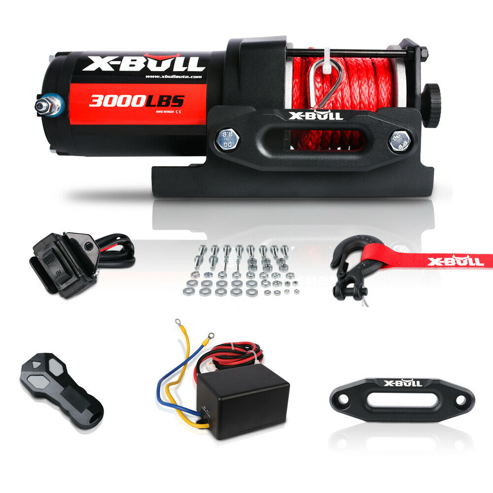 Electric Winch 12V Wireless 3000lbs/1360kg Synthetic Rope BOAT ATV 4WD - image9