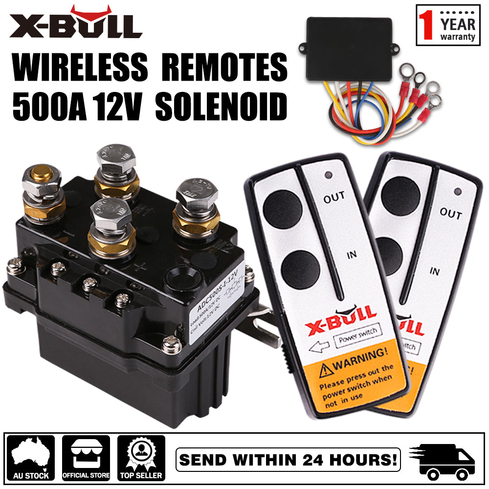 Winch Solenoid Relay 12V 500A Winch Controller Twin Wireless Remote4WD4x4 - image1