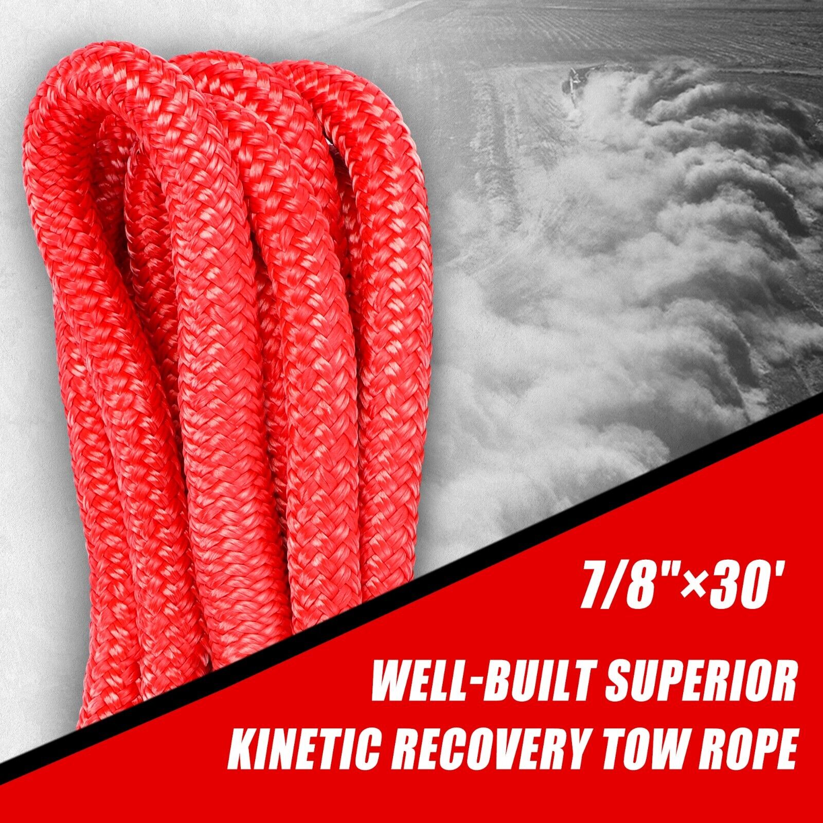 X-BULL Kinetic Rope 22mm x 9m Snatch Strap Recovery Kit Dyneema Tow Winch - image6