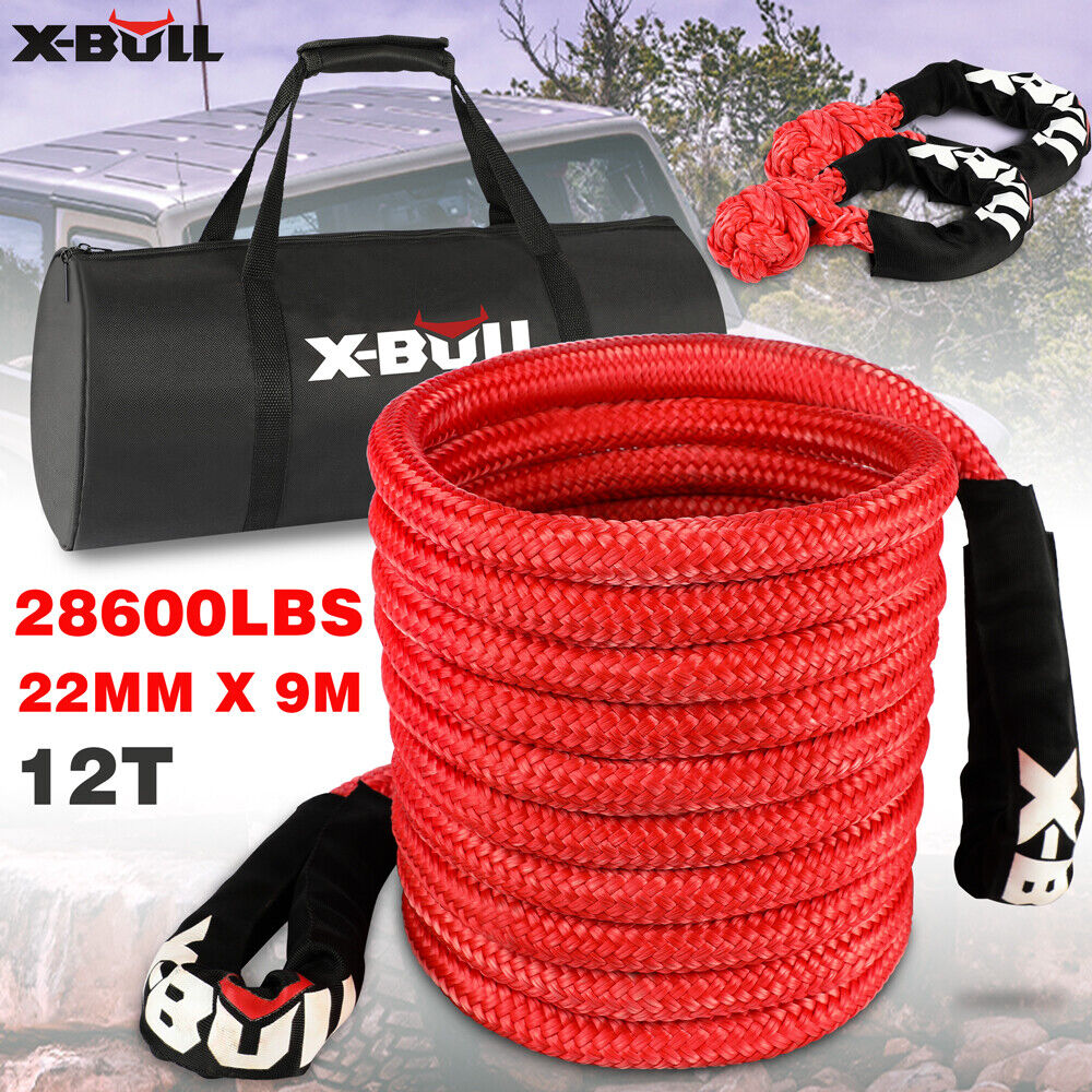 X-BULL Kinetic Rope 22mm x 9m Snatch Strap Recovery Kit Dyneema Tow Winch - image1