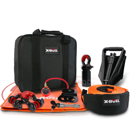 X-BULL Winch Recovery Kit 11PCS 4WD 4x4 Pack Off Road Snatch Strap Essential - image1