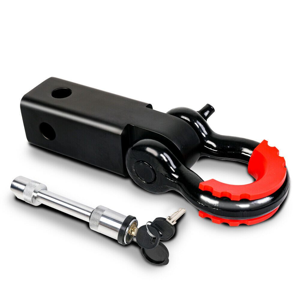 X-BULL Hitch Receiver 5T Recovery Receiver with Bow Shackle Tow Bar Off Road 4WD - image1