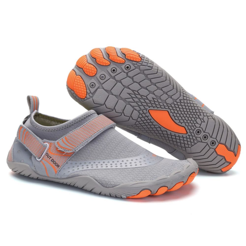 Men Women Water Shoes Barefoot Quick Dry Aqua Sports Shoes - Grey Size EU36=US3.5 - image1