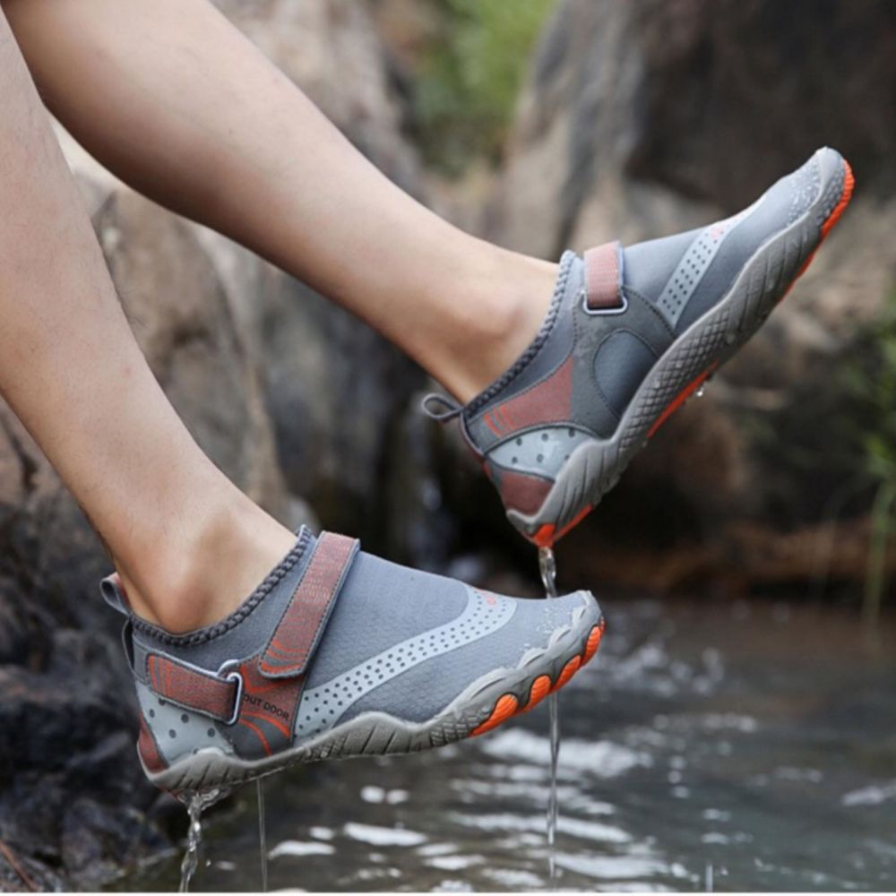 Men Women Water Shoes Barefoot Quick Dry Aqua Sports Shoes - Grey Size EU36=US3.5 - image8