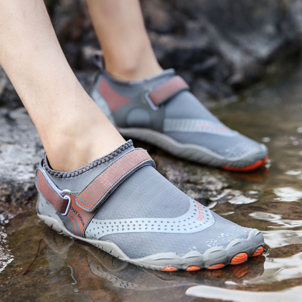 Men Women Water Shoes Barefoot Quick Dry Aqua Sports Shoes - Grey Size EU36=US3.5 - image9