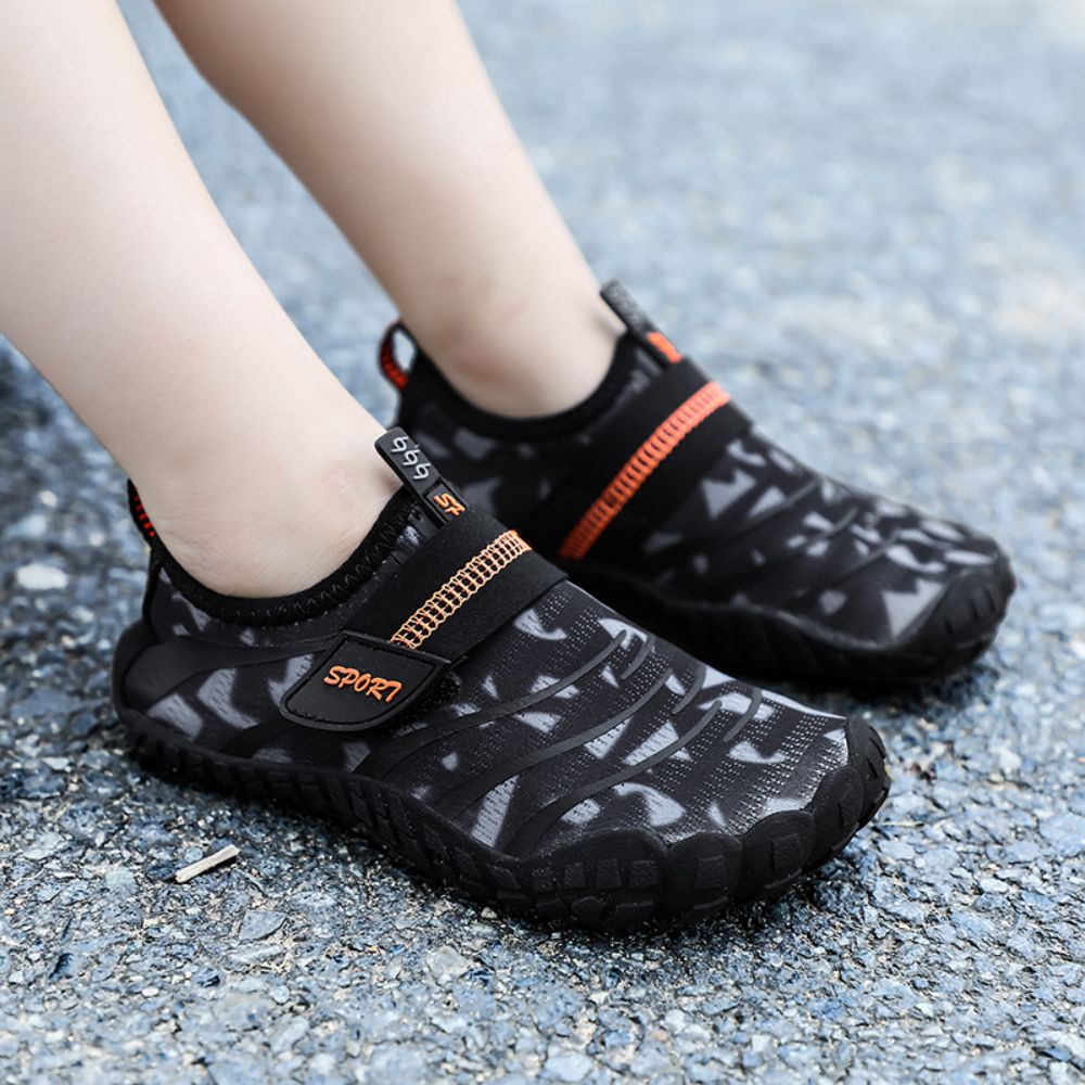 Kids Water Shoes Barefoot Quick Dry Aqua Sports Shoes Boys Girls (Pattern Printed) - Black Size Bigkid US2=EU32 - image7