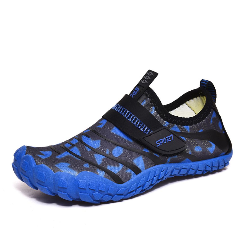 Kids Water Shoes Barefoot Quick Dry Aqua Sports Shoes Boys Girls (Pattern Printed) - Blue Size Bigkid US5.5 = EU37 - image3