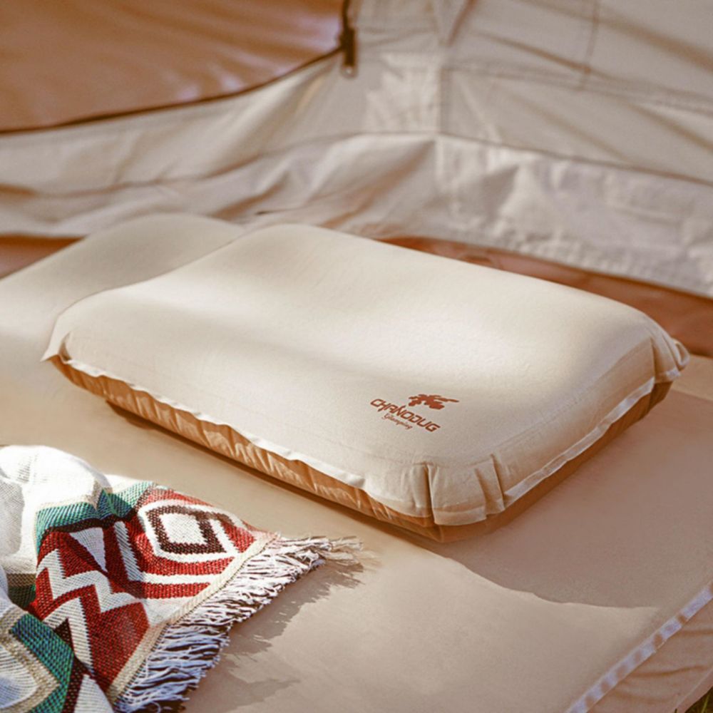 Self Inflating Camping Pillow with Ergonomic 3D Support - Gold - image5