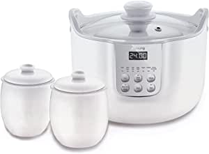 Joyoung White Porclain Slow Cooker 1.8L with 3 Ceramic Inner Containers - image1