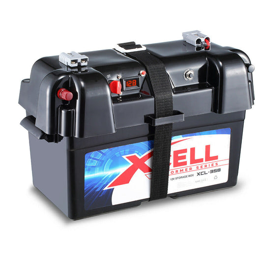 X-CELL Deep Cycle Battery Box Marine Storage Case 12v Camper Camping Boat Power - image1