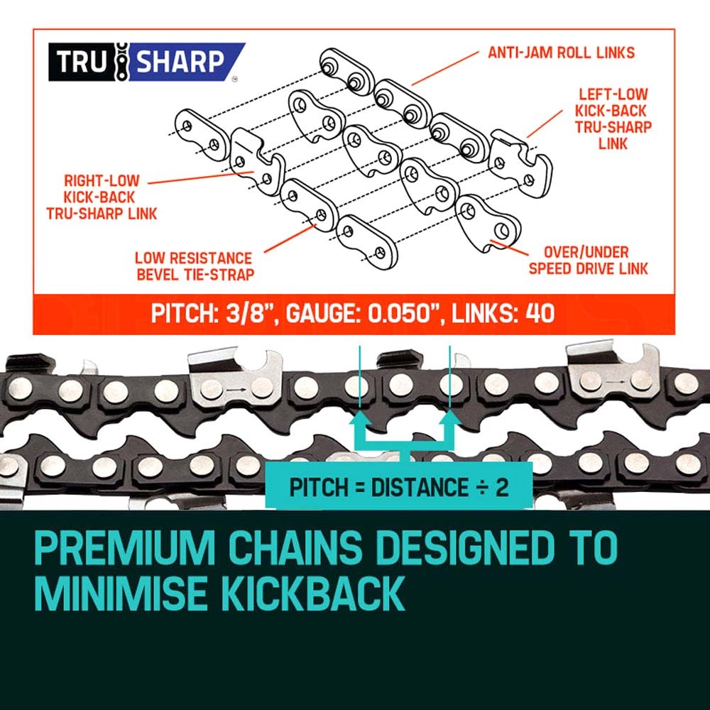 2 X 10 Baumr-AG Chainsaw Chain Bar Replacement for SX25 25CC Arborist Saws - image3