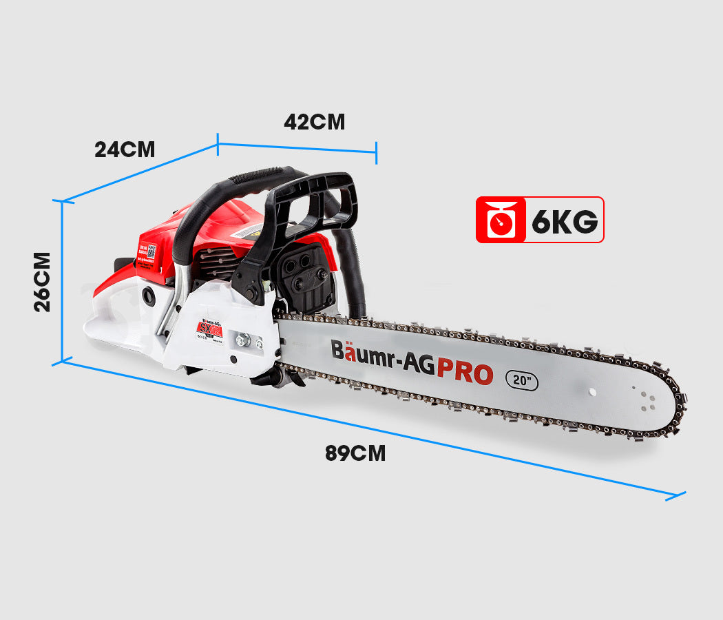 Baumr-AG 52CC Petrol Commercial Chainsaw 20 Bar E-Start Chain Saw - image6