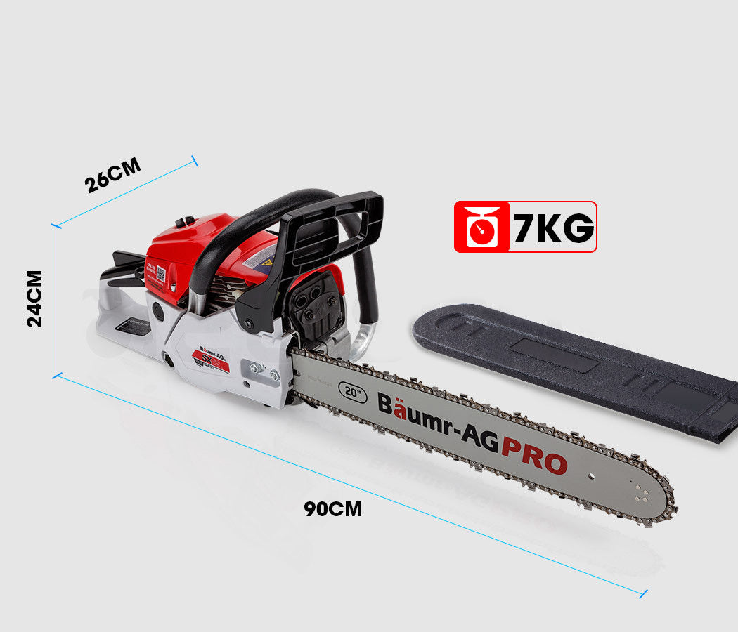 Baumr-AG 62CC Petrol Commercial Chainsaw 20 Bar E-Start Pruning Chain Saw - image6