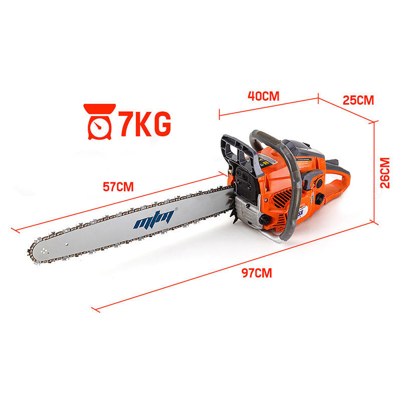 MTM Petrol Commercial Chainsaw 22 Bar E-Start Tree Pruning Chain Saw Top Handle - image6