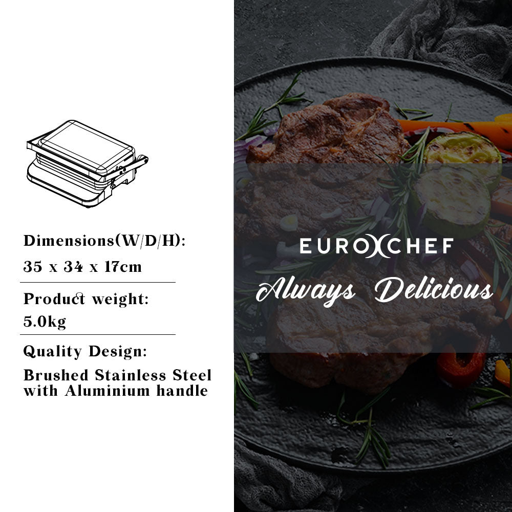 EUROCHEF EUC-CG7 Smart Multi Contact Grill Sandwich Panini Press Maker Fast Cafe Style - image6