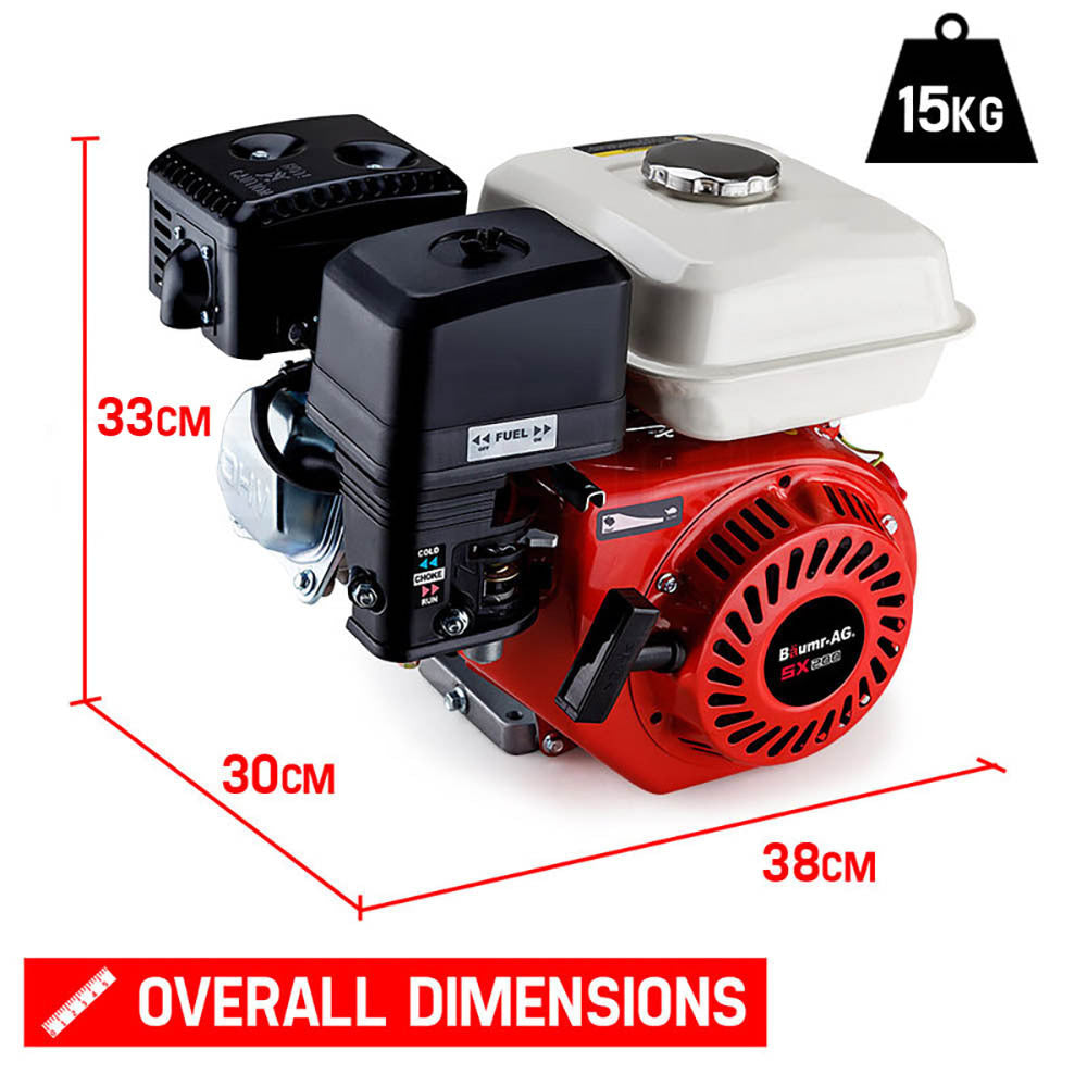 Baumr-AG 6.5HP Petrol Stationary Engine Motor 4-Stroke OHV Horizontal Shaft Recoil Start - image5