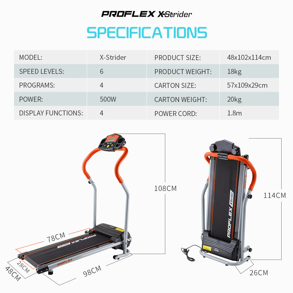 PROFLEX Electric Mini Walking Treadmill Compact Fitness Machine Exercise Equipment - image6