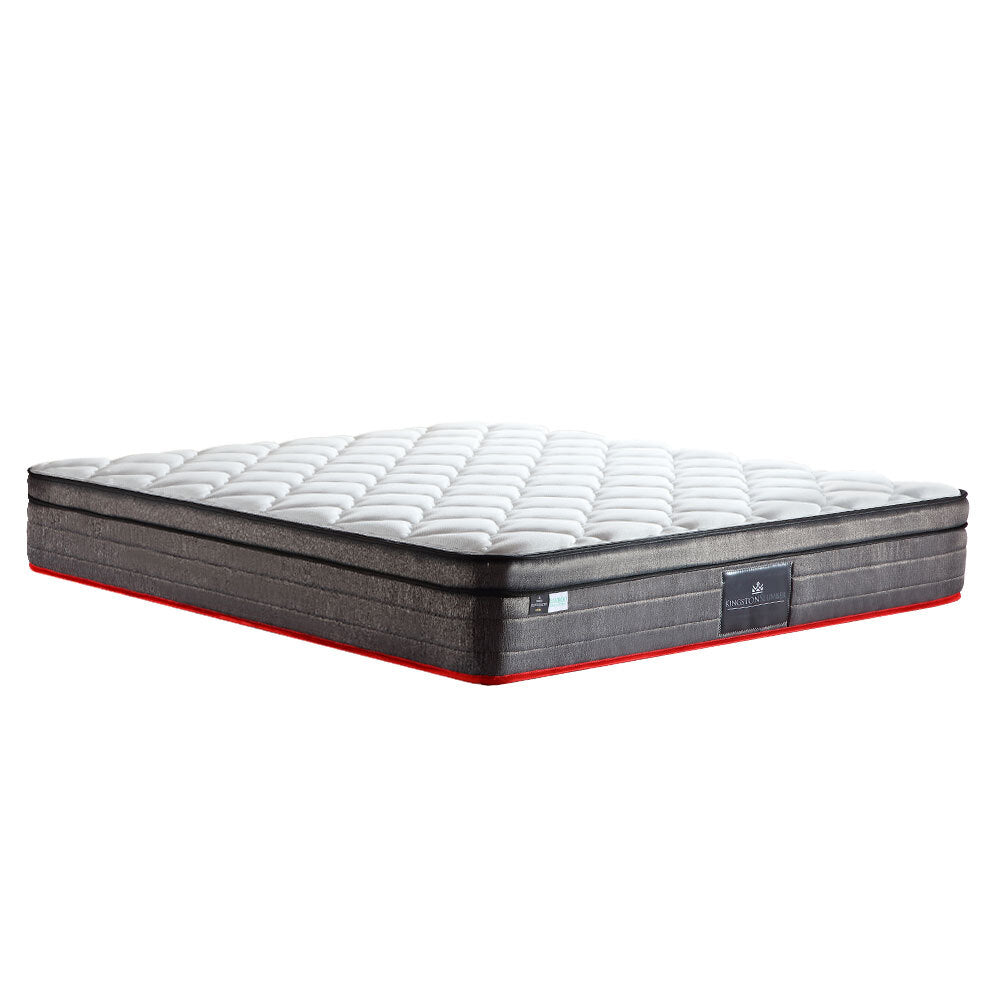Kingston Slumber Mattress QUEEN Size Bed Euro Top Pocket Spring Bedding Firm Foam 33CM - image1