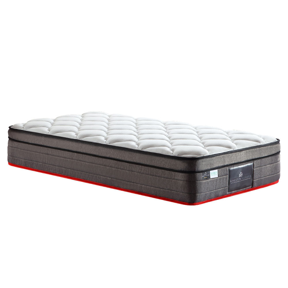 Kingston Slumber Mattress SINGLE Size Bed Euro Top Pocket Spring Bedding Firm Foam 34CM - image1