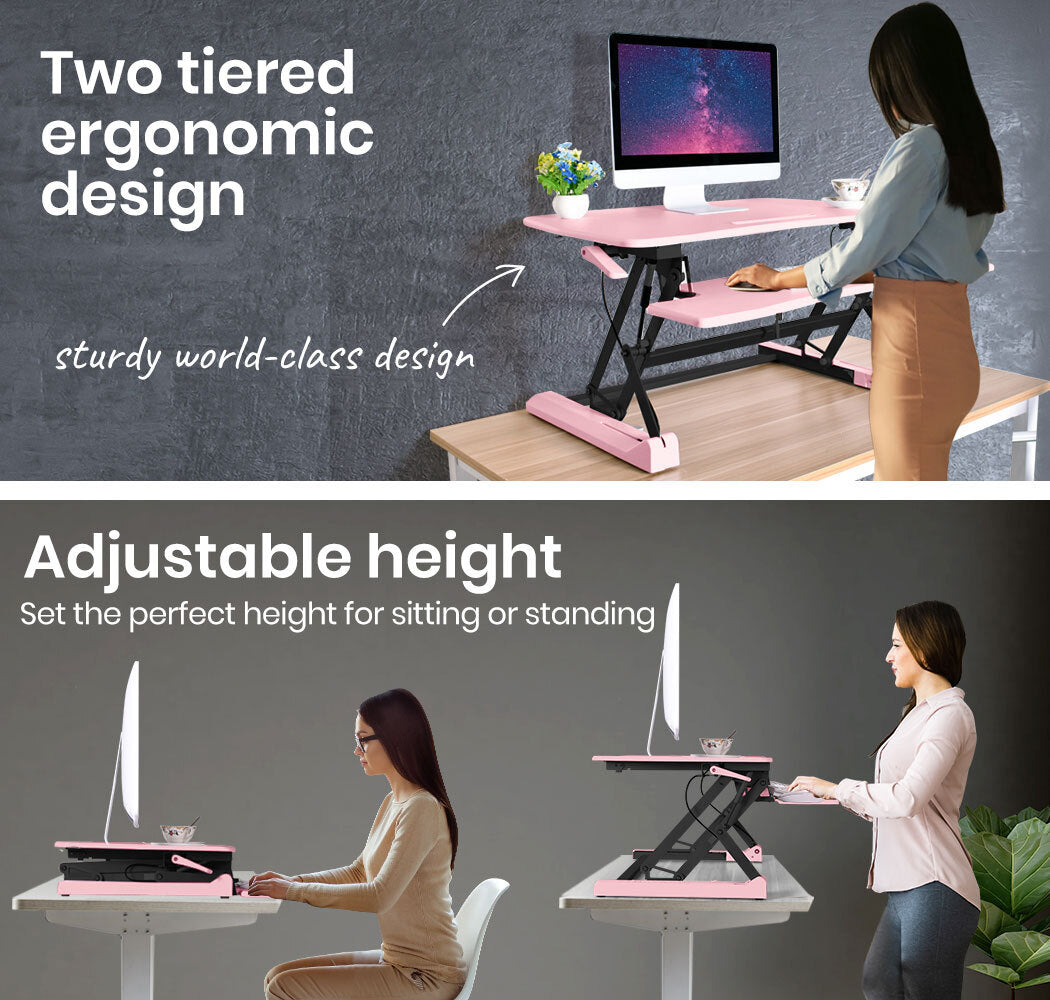 FORTIA Desk Riser Height Adjustable Standing Sit Stand Computer Monitor Desktop - image2