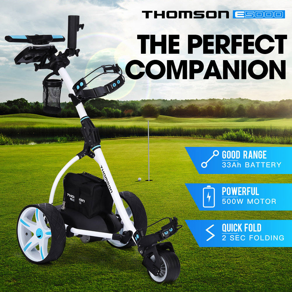 THOMSON Golf Buggy Electric Trolley Automatic Motorised Foldable Cart Powered - image2